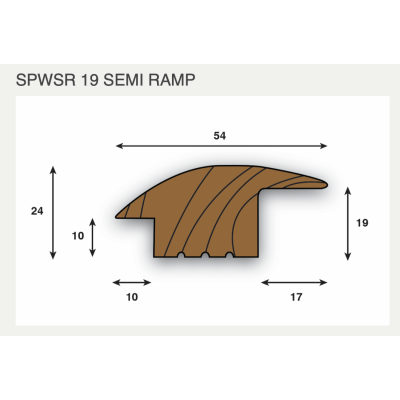 Solid Oak Semi-Ramp Threshold Unfinished